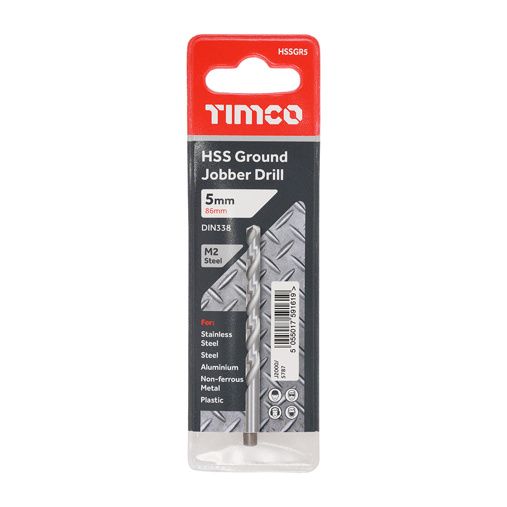 TIMCO Ground Jobber Drills HSS M2 - 5.0mm - Image