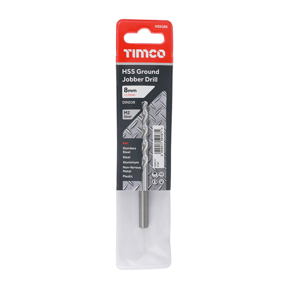 TIMCO Ground Jobber Drills HSS M2 - 8.0mm - Image