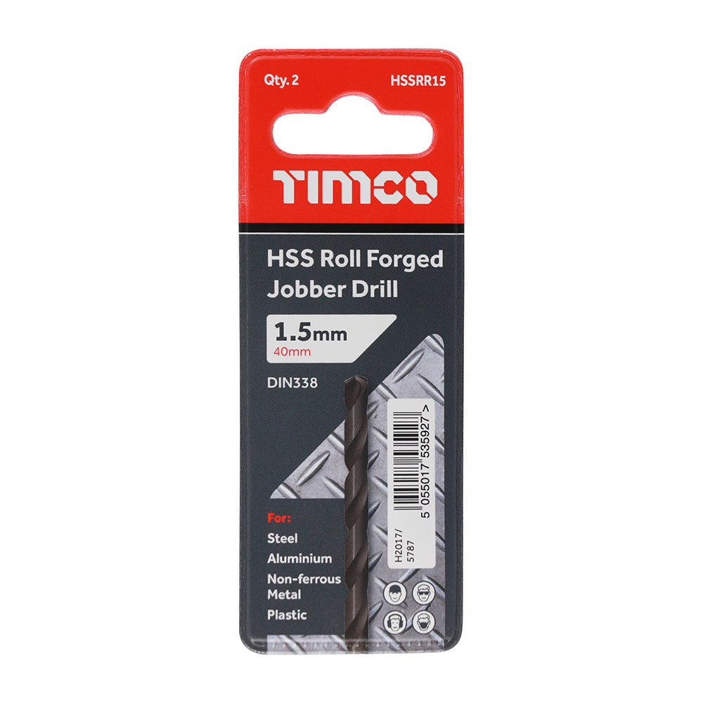 TIMCO Roll Forged Jobber Drills HSS - 1.5mm - Image