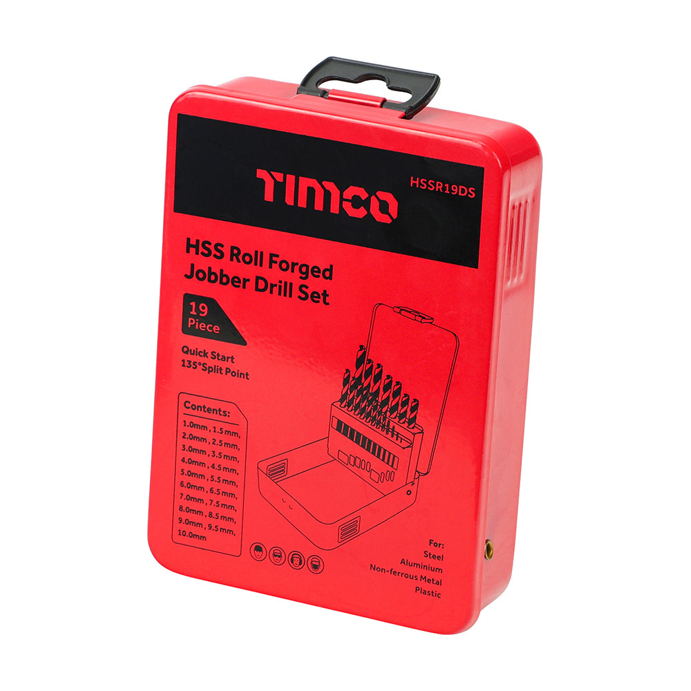 TIMCO Roll Forged Jobber Drills Set HSS - 19pcs - Image