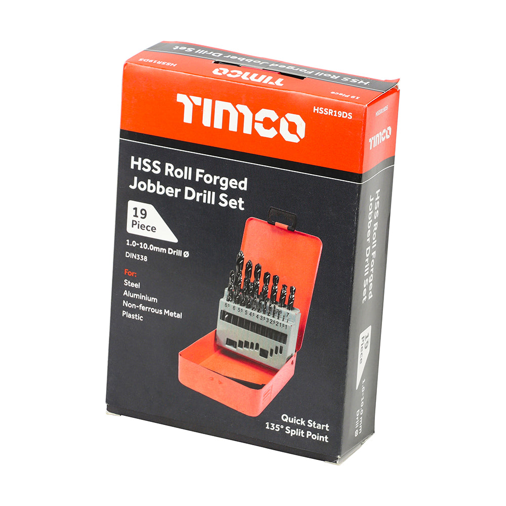 TIMCO Roll Forged Jobber Drills Set HSS - 19pcs - Image