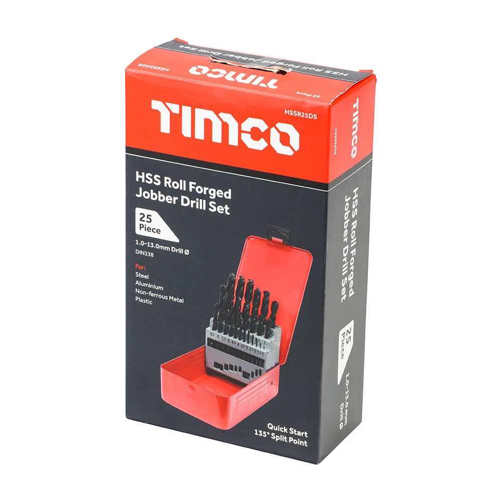 TIMCO Roll Forged Jobber Drills Set HSS - 25pcs - Image