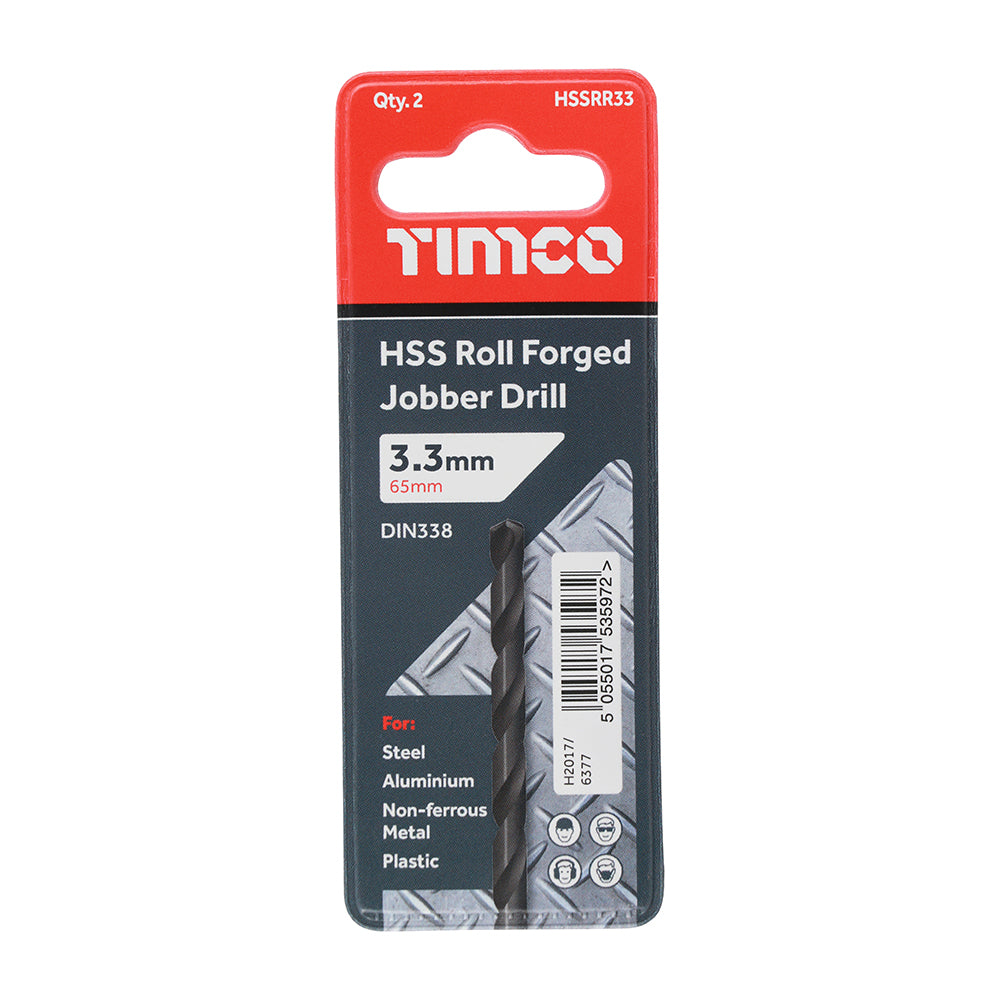 TIMCO Roll Forged Jobber Drills HSS - 3.3mm - Image