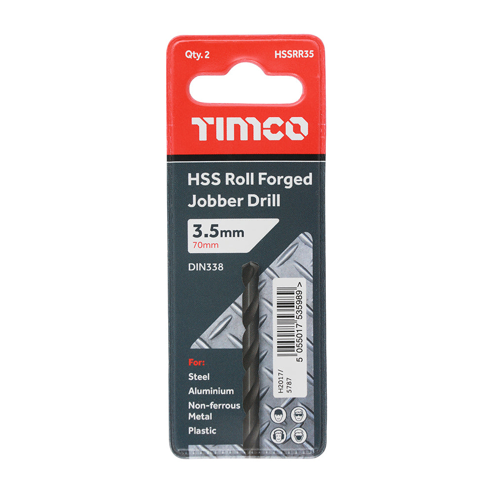 TIMCO Roll Forged Jobber Drills HSS - 3.5mm - Image