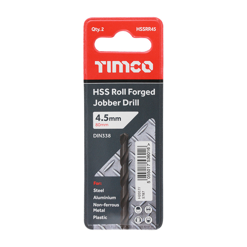 TIMCO Roll Forged Jobber Drills HSS - 4.5mm - Image