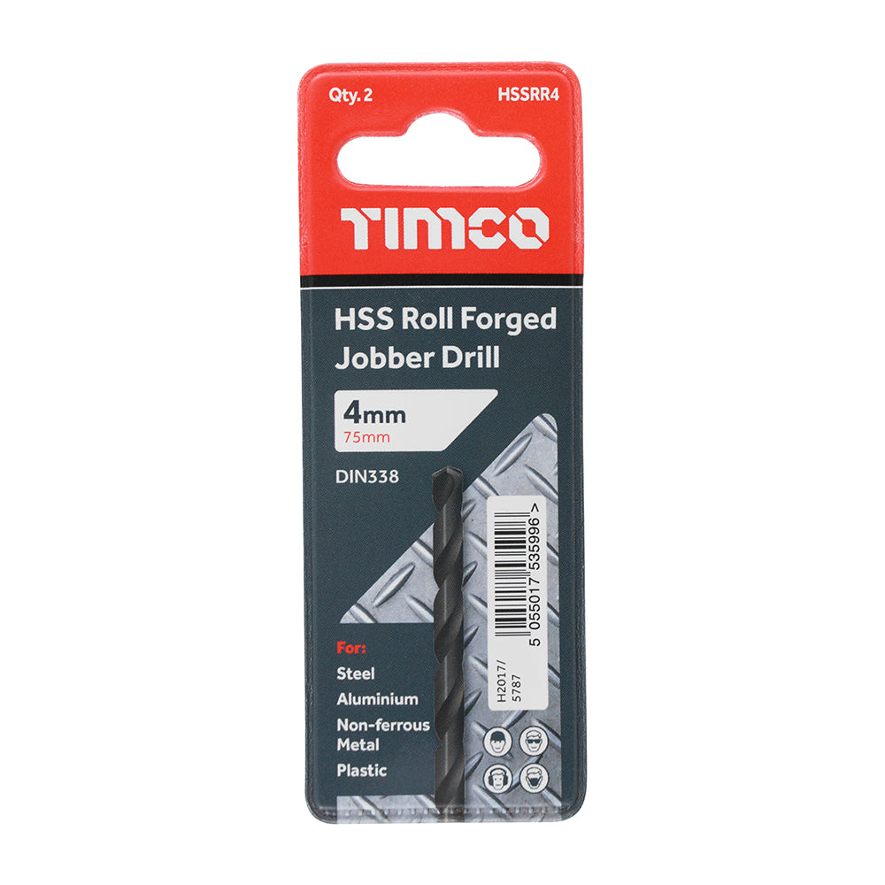 TIMCO Roll Forged Jobber Drills HSS - 4.0mm - Image