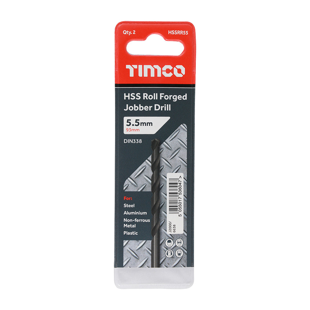 TIMCO Roll Forged Jobber Drills HSS - 5.5mm - Image