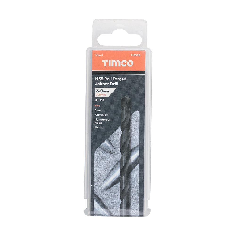 TIMCO Roll Forged Jobber Drills HSS - 8.0mm - Image
