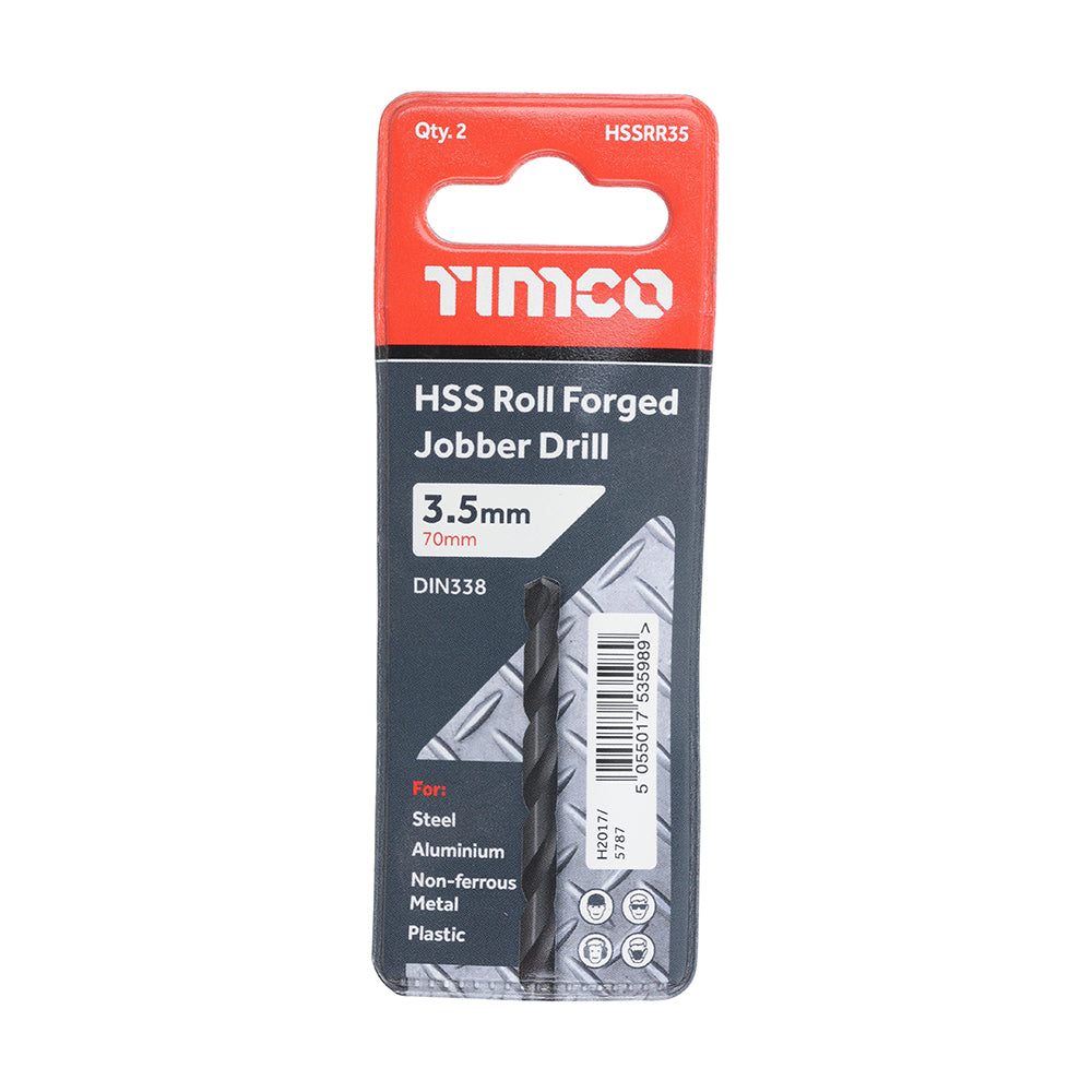 TIMCO Roll Forged Jobber Drills HSS - 3.5mm - Image