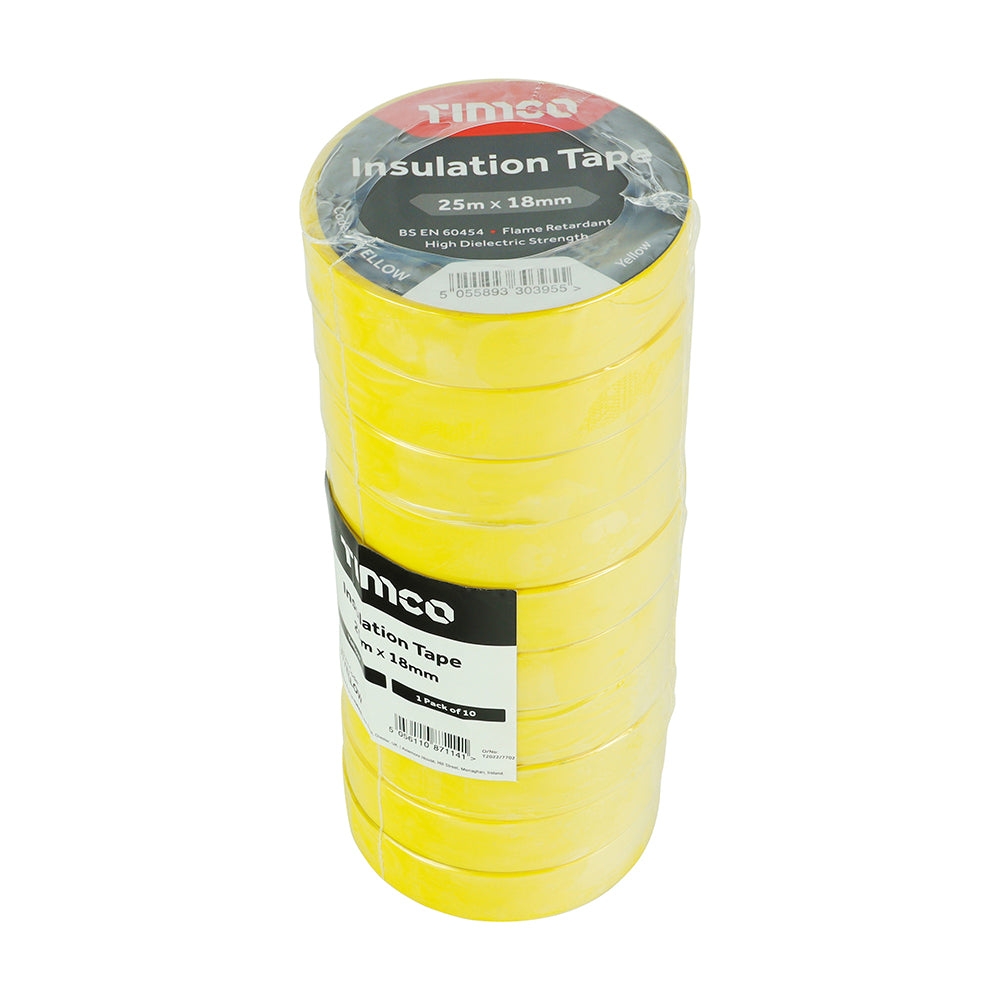 TIMCO PVC Insulation Tape Yellow - 25m x 18mm - Image
