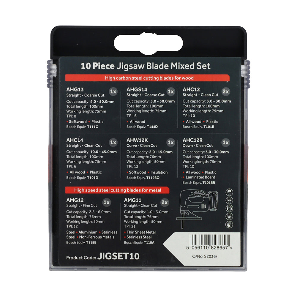 TIMCO Mixed Jigsaw Set Wood & Metal Cutting High Carbon Steel & HSS Blades - Mixed - Image