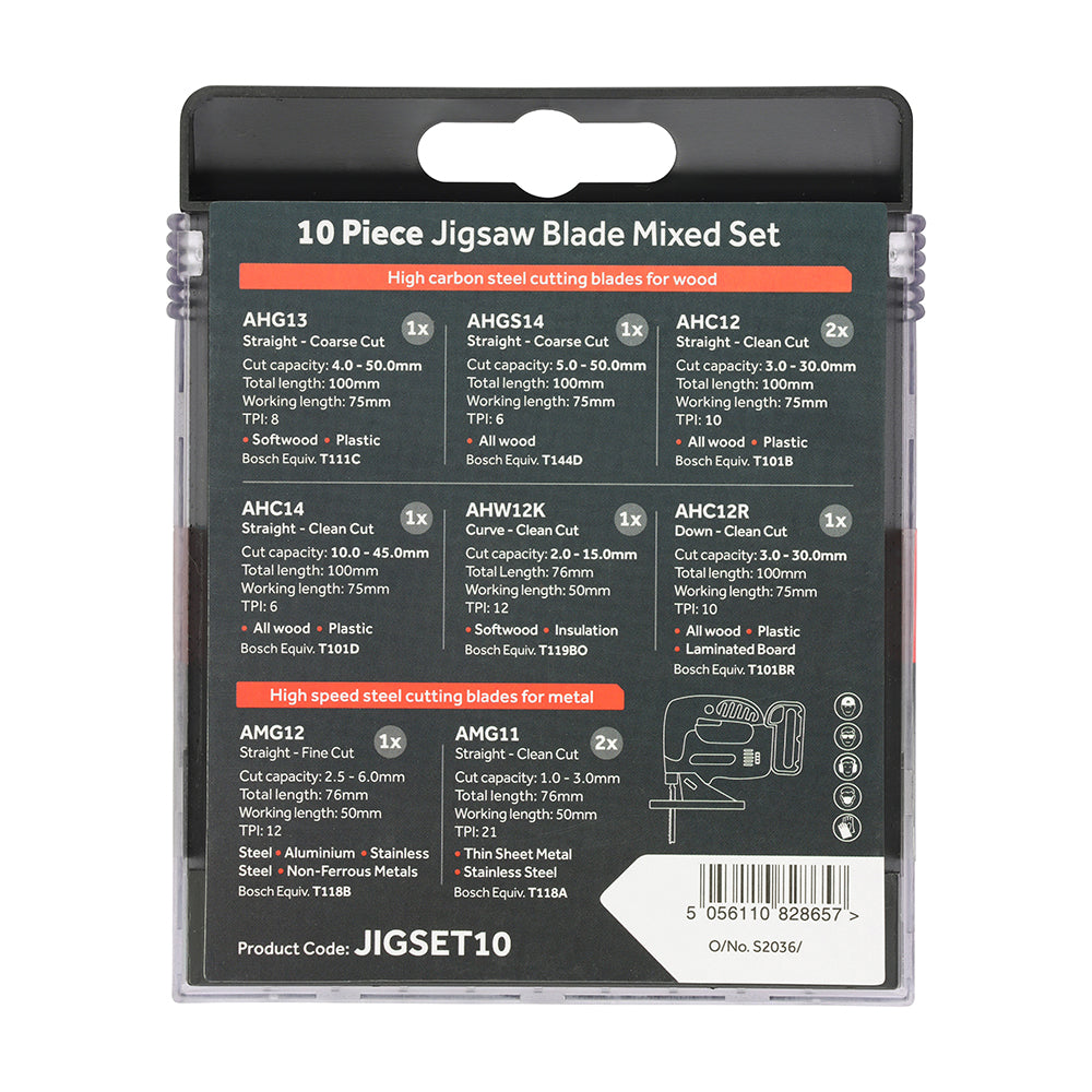 TIMCO Mixed Jigsaw Set Wood & Metal Cutting High Carbon Steel & HSS Blades - Mixed - Image