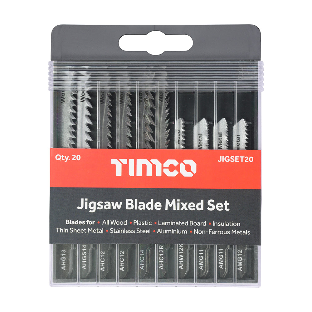 TIMCO Mixed Jigsaw Set Wood & Metal Cutting High Carbon Steel & HSS Blades - Mixed - Image