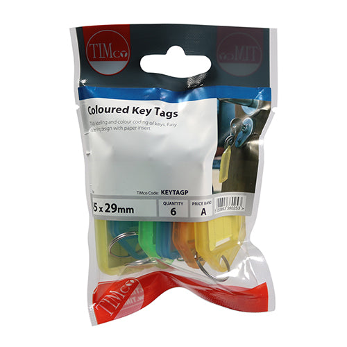 TIMCO Coloured Key Tags - Mixed Colours - Image