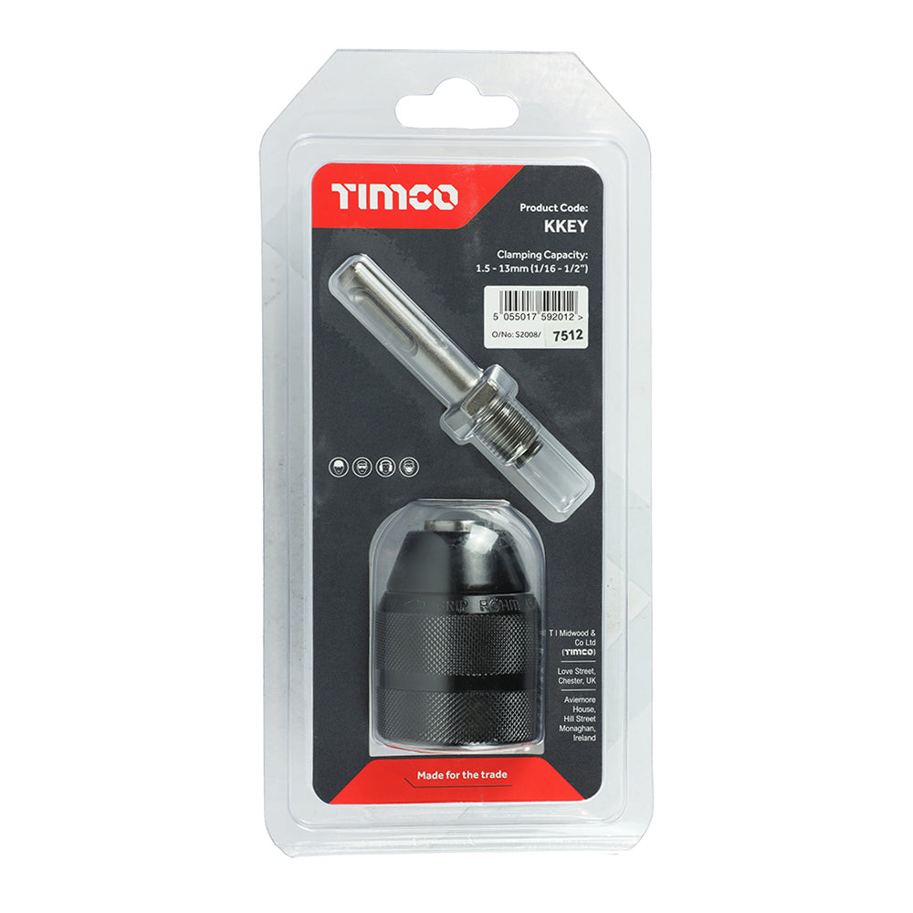 TIMCO 1/2" Keyless Chuck & SDS Plus Adaptor Set - 1/2" - Image