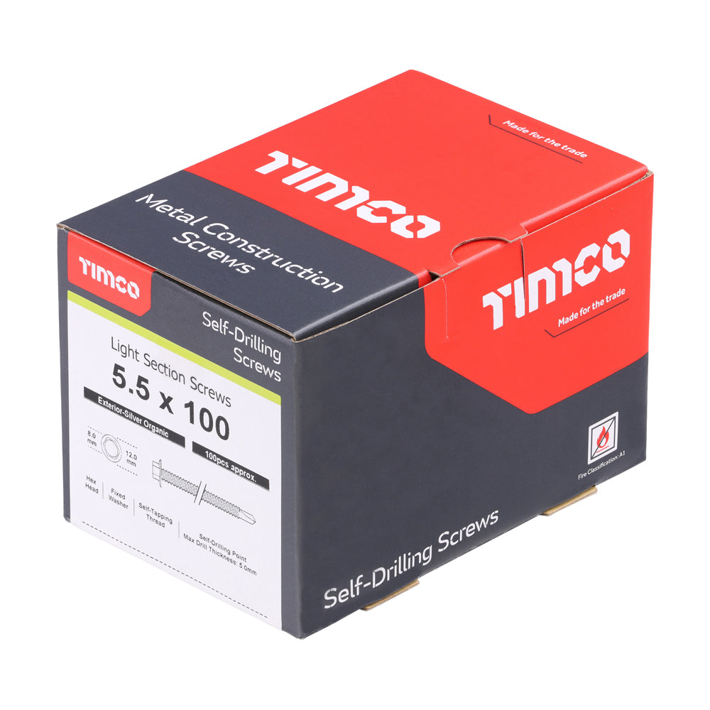 TIMCO Self-Drilling Light Section Screws Exterior Silver - 5.5 x 100 - Image