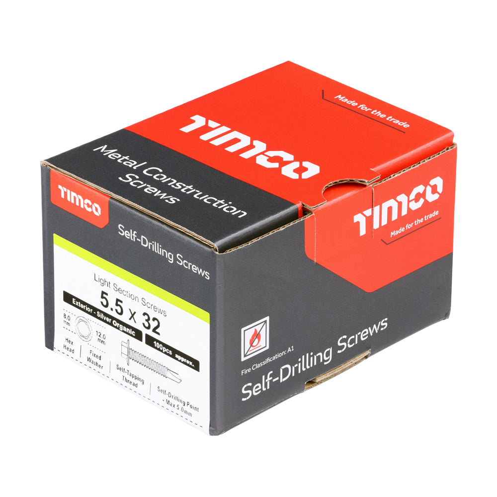 TIMCO Self-Drilling Light Section Screws Exterior Silver - 5.5 x 32 - Image