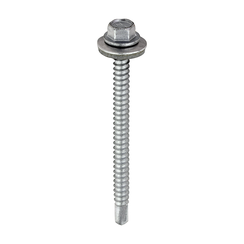 TIMCO Self-Drilling Light Section Screws Exterior Silver with EPDM Washer - 5.5 x 70 - Image