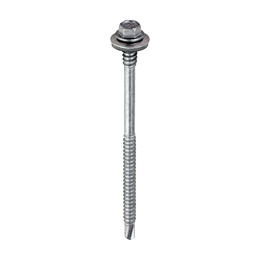 TIMCO Self-Drilling Light Section Composite Panel Screws Exterior Silver with EPDM Washer - 5.5/6.3 x 98 - Image