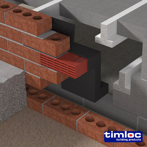 Timloc Telescopic Underfloor Vent Black - 5 to 7 courses - Image