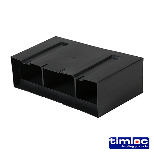 Timloc Underfloor Vent Horizontal Front Extension Black - +115mm - Image