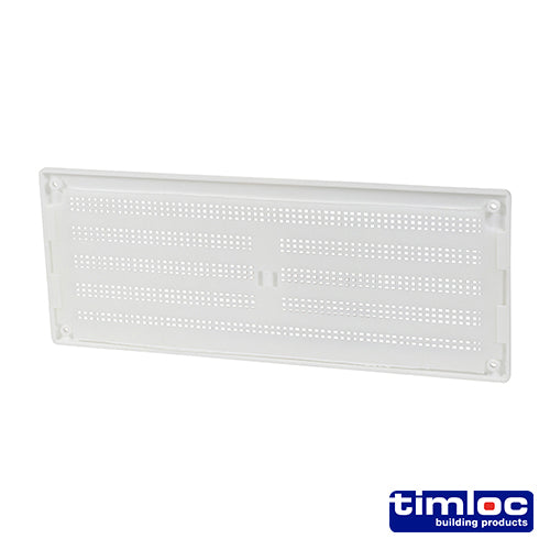 Timloc Internal Plastic Louvre Grille Vent with Flyscreen White - 260 x 104mm - Image