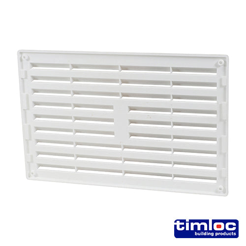 Timloc Internal Plastic Louvre Grille Vent White - 260 x 170mm - Image