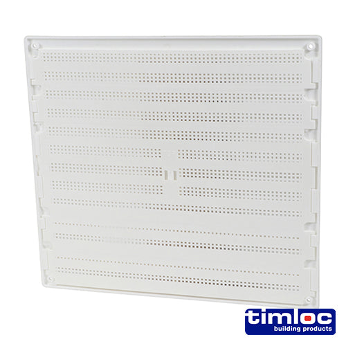 Timloc Internal Plastic Louvre Grille Vent with Flyscreen White - 260 x 235mm - Image