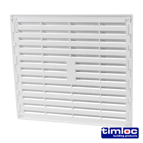 Timloc Internal Plastic Louvre Grille Vent White - 260 x 235mm - Image