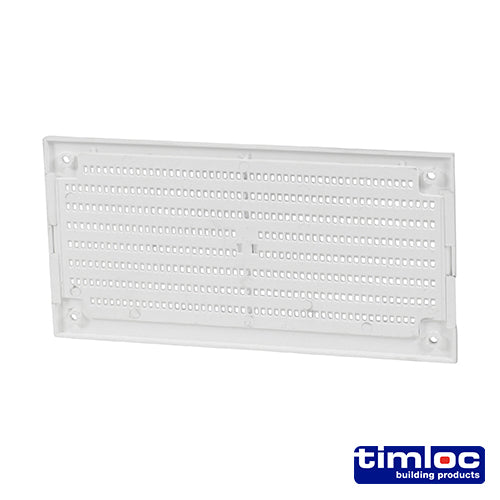 Timloc Internal Plastic Louvre Mini Grille Vent with Flyscreen White - 166 x 85mm - Image