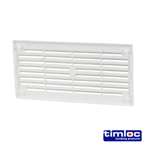 Timloc Internal Plastic Louvre Mini Grille Vent White - 166 x 85mm - Image