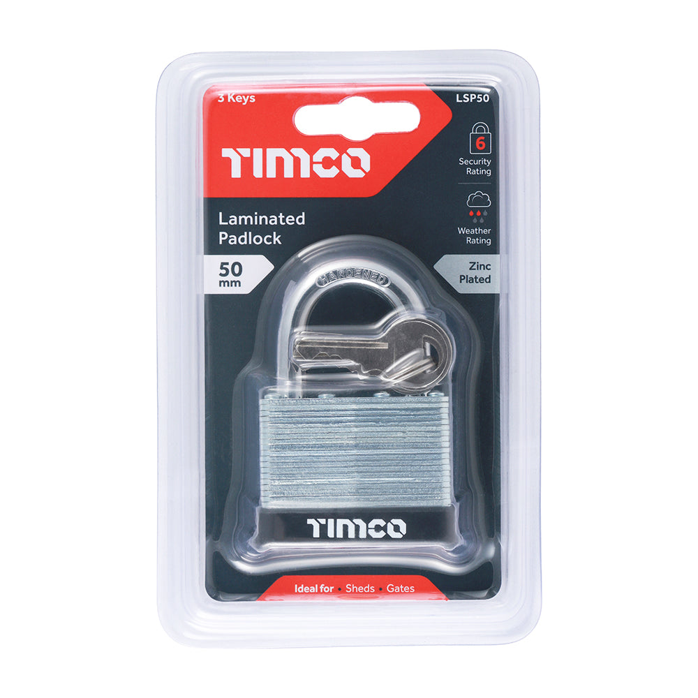 TIMCO Laminated Padlock - 50mm - Image