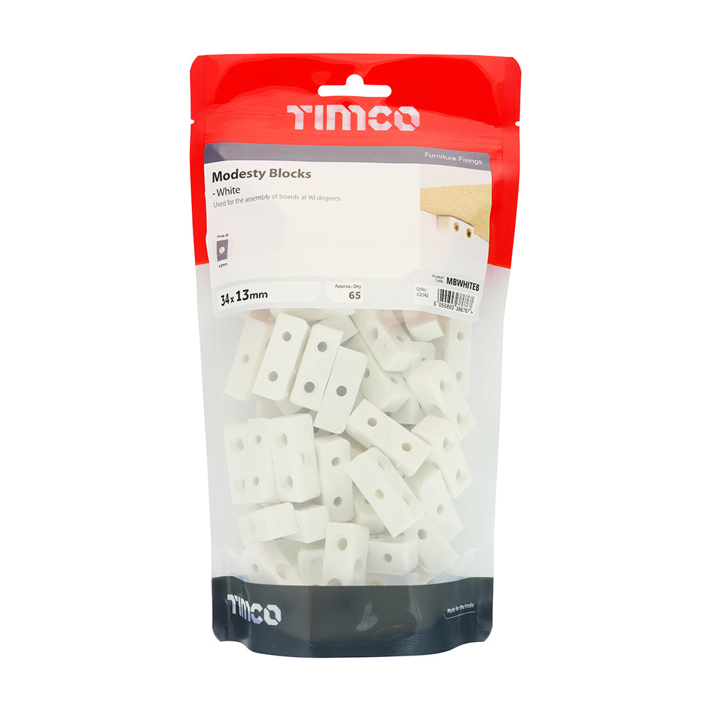 TIMCO Modesty Blocks White - 34 x 13 x 13 - Image