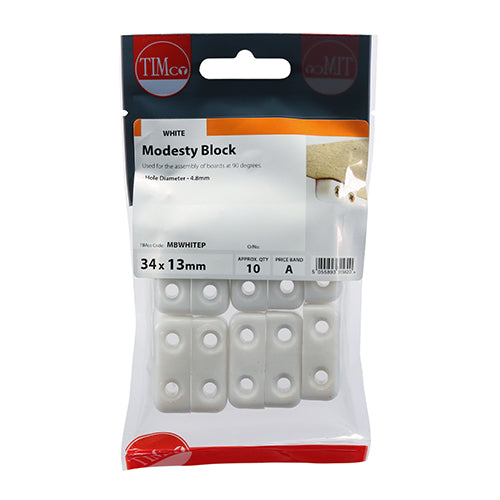 TIMCO Modesty Blocks White - 34 x 13 x 13 - Image