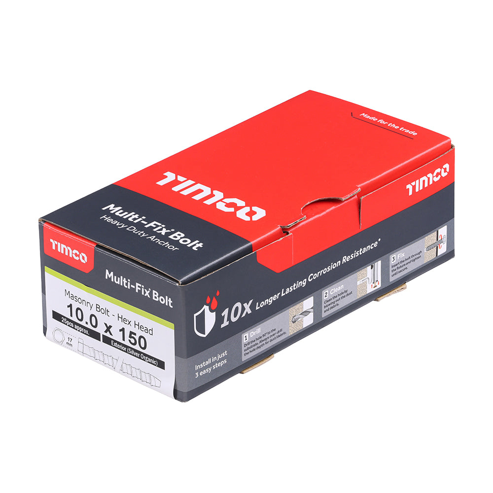 TIMCO Multi-Fix Bolts Hex Head Exterior Silver - 10.0 x 150 - Image