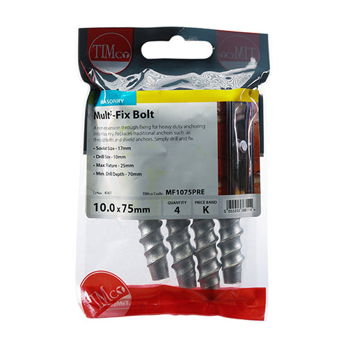 TIMCO Multi-Fix Bolts Hex Head Exterior Silver - 10.0 x 75 - Image