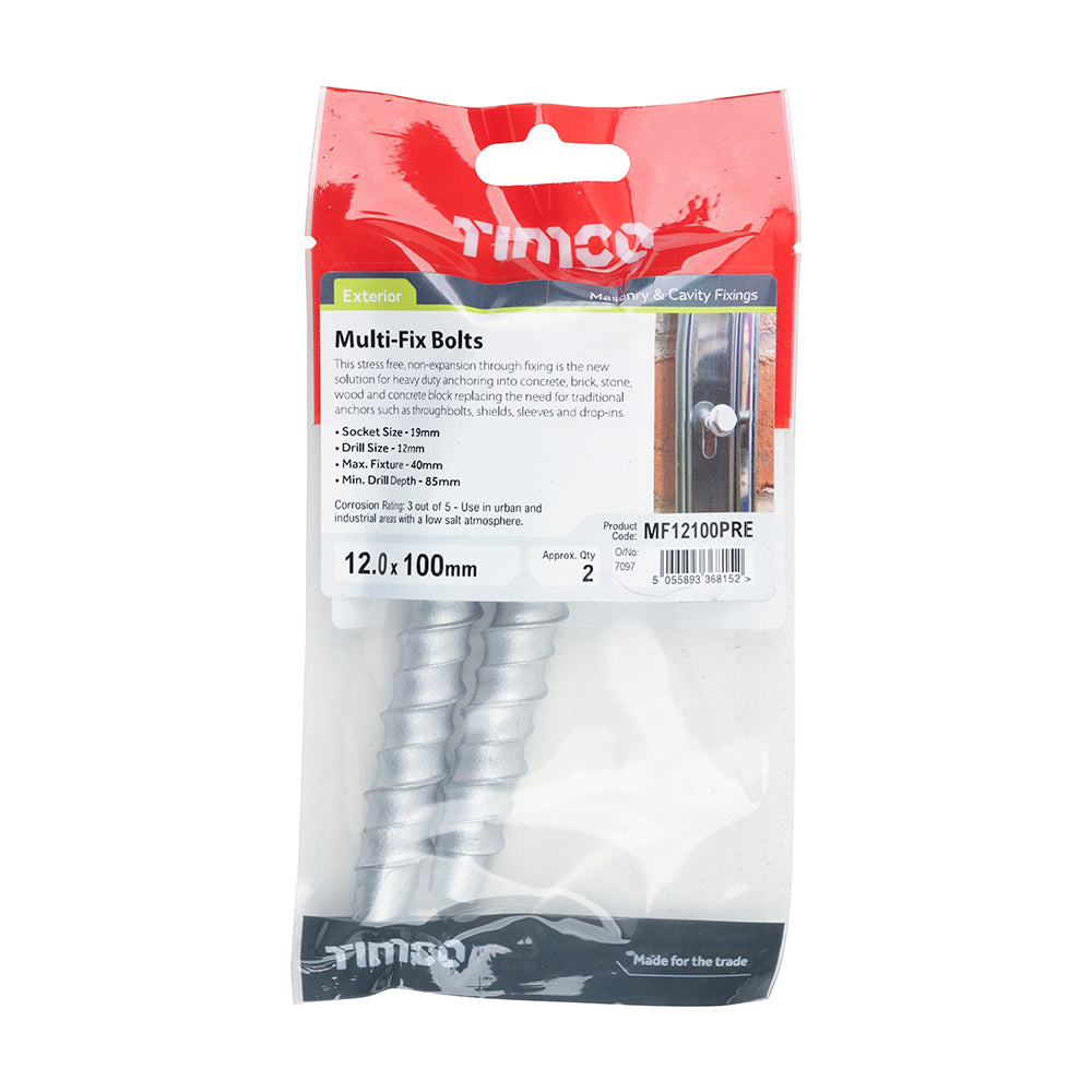 TIMCO Multi-Fix Bolts Hex Head Exterior Silver - 12.0 x 100 - Image