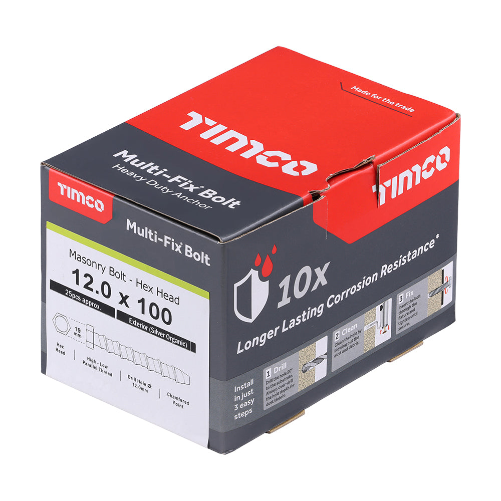 TIMCO Multi-Fix Bolts Hex Head Exterior Silver - 12.0 x 100 - Image
