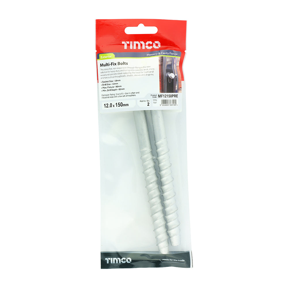 TIMCO Multi-Fix Bolts Hex Head Exterior Silver - 12.0 x 150 - Image