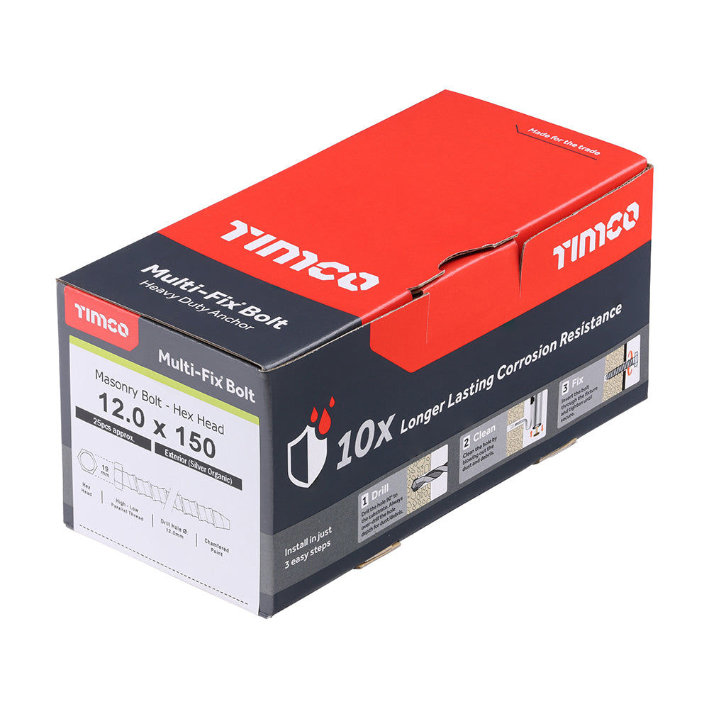 TIMCO Multi-Fix Bolts Hex Head Exterior Silver - 12.0 x 150 - Image