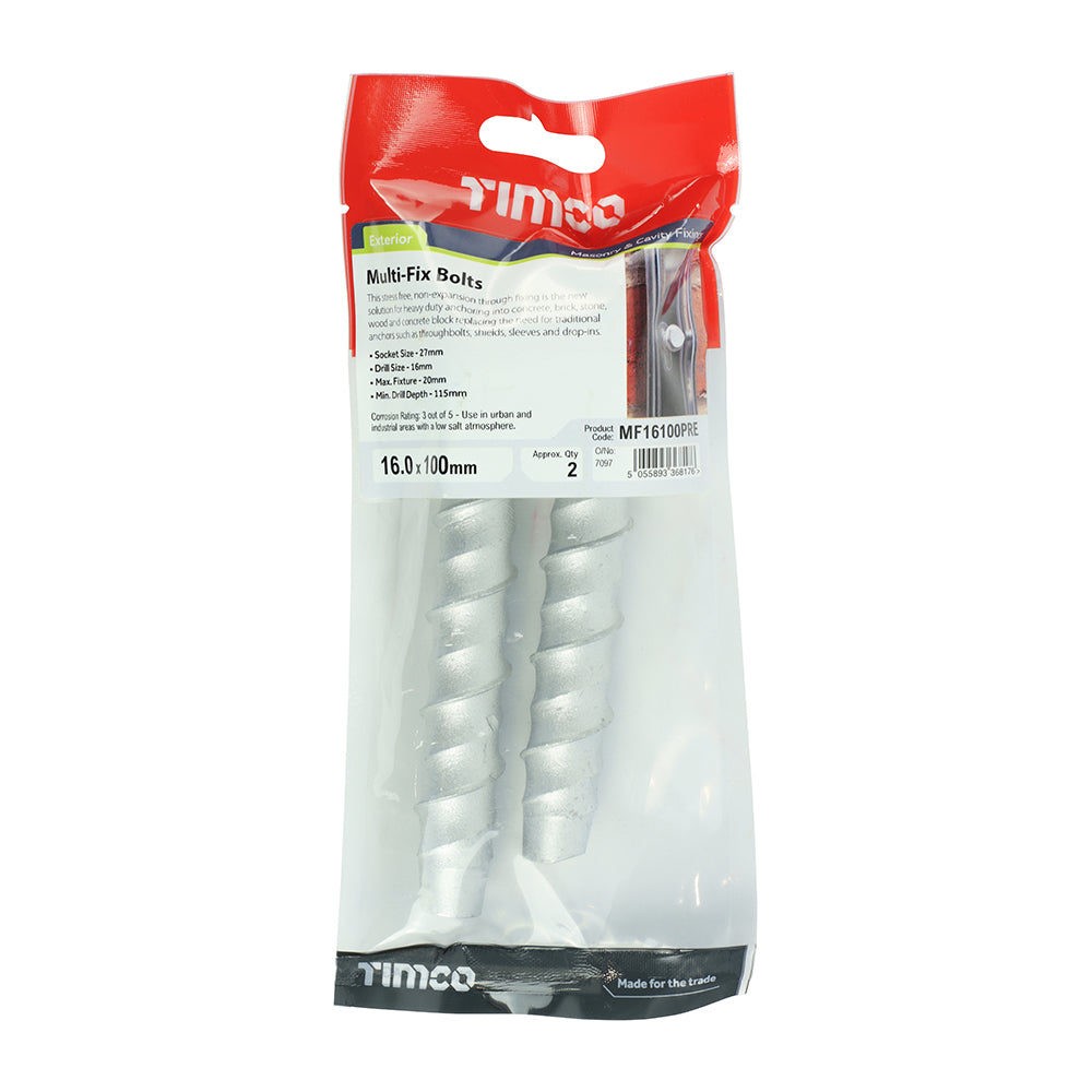 TIMCO Multi-Fix Bolts Hex Head Exterior Silver - 16.0 x 100 - Image