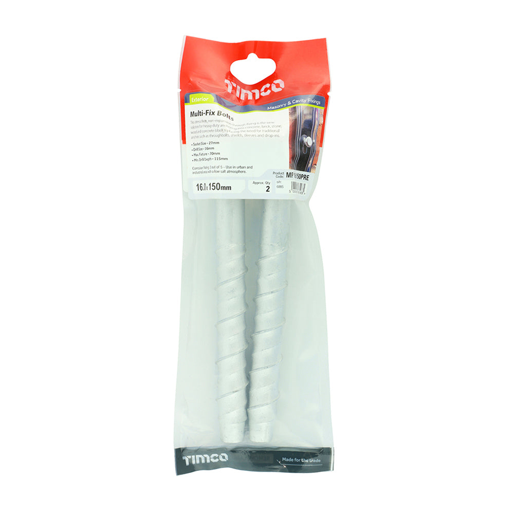 TIMCO Multi-Fix Bolts Hex Head Exterior Silver - 16.0 x 150 - Image