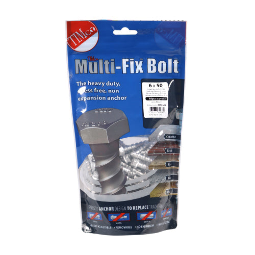 TIMCO Multi-Fix Bolts Hex Flange Head Exterior Silver - 6.0 x 50 - Image