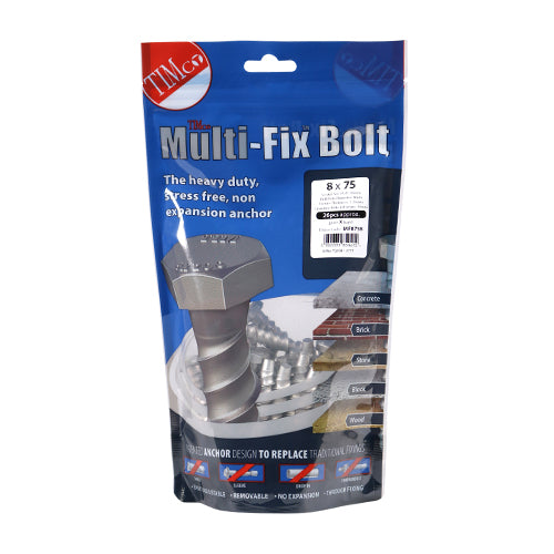 TIMCO Multi-Fix Bolts Hex Head Exterior Silver - 8.0 x 75 - Image