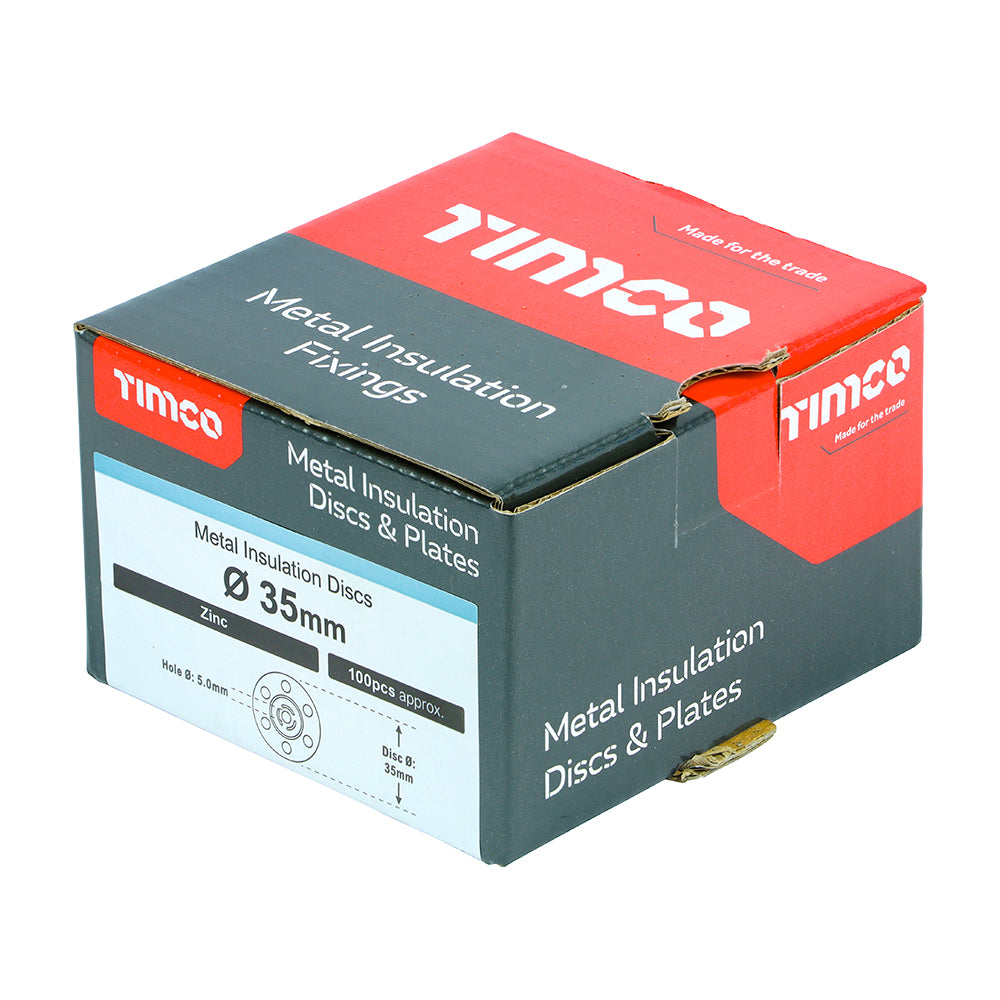 TIMCO Metal Insulation Discs Galvanised - 35mm - Image