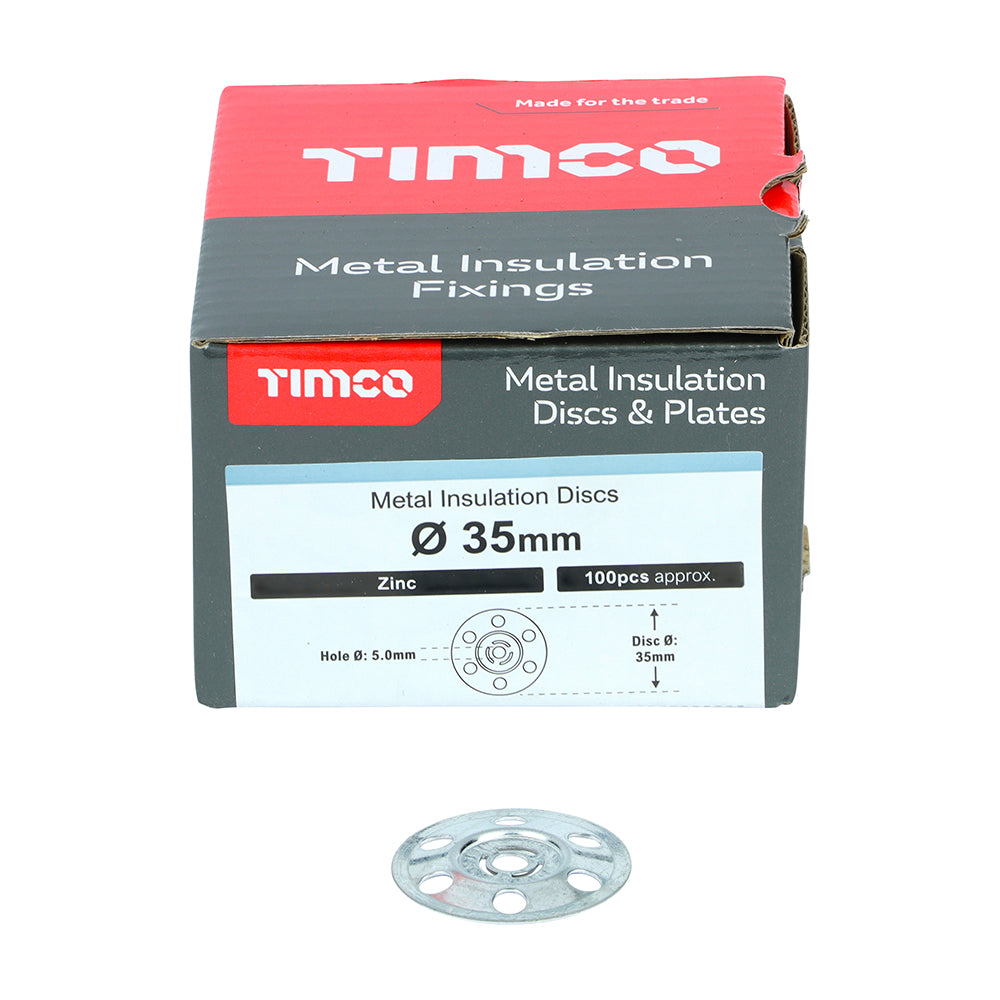 TIMCO Metal Insulation Discs Galvanised - 35mm - Image