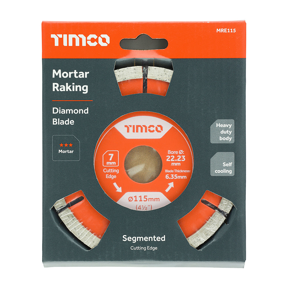 TIMCO General Purpose Mortar Raking Diamond Blade - 115 x 22.2 - Image