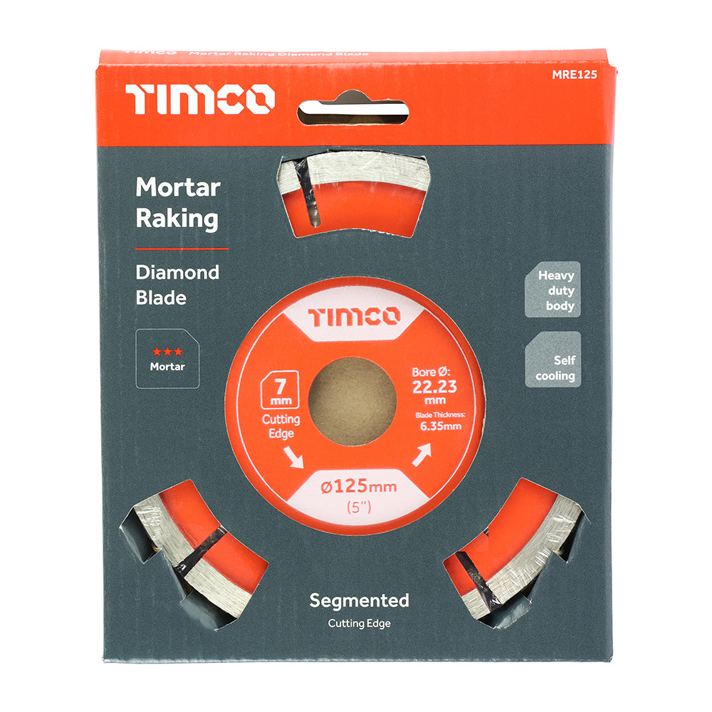 TIMCO General Purpose Mortar Raking Diamond Blade - 125 x 22.2 - Image