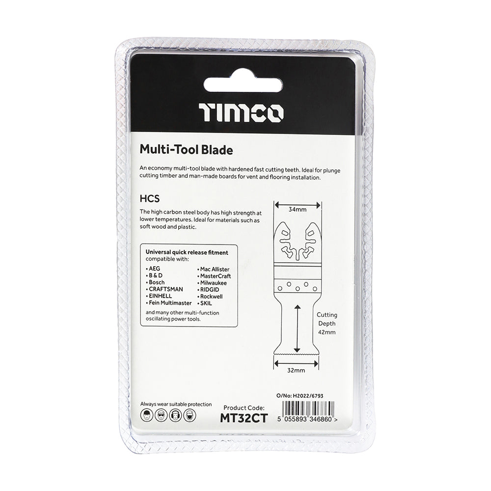 TIMCO Multi-Tool Coarse Cut Blade For Wood Carbon Steel - 32mm - Image