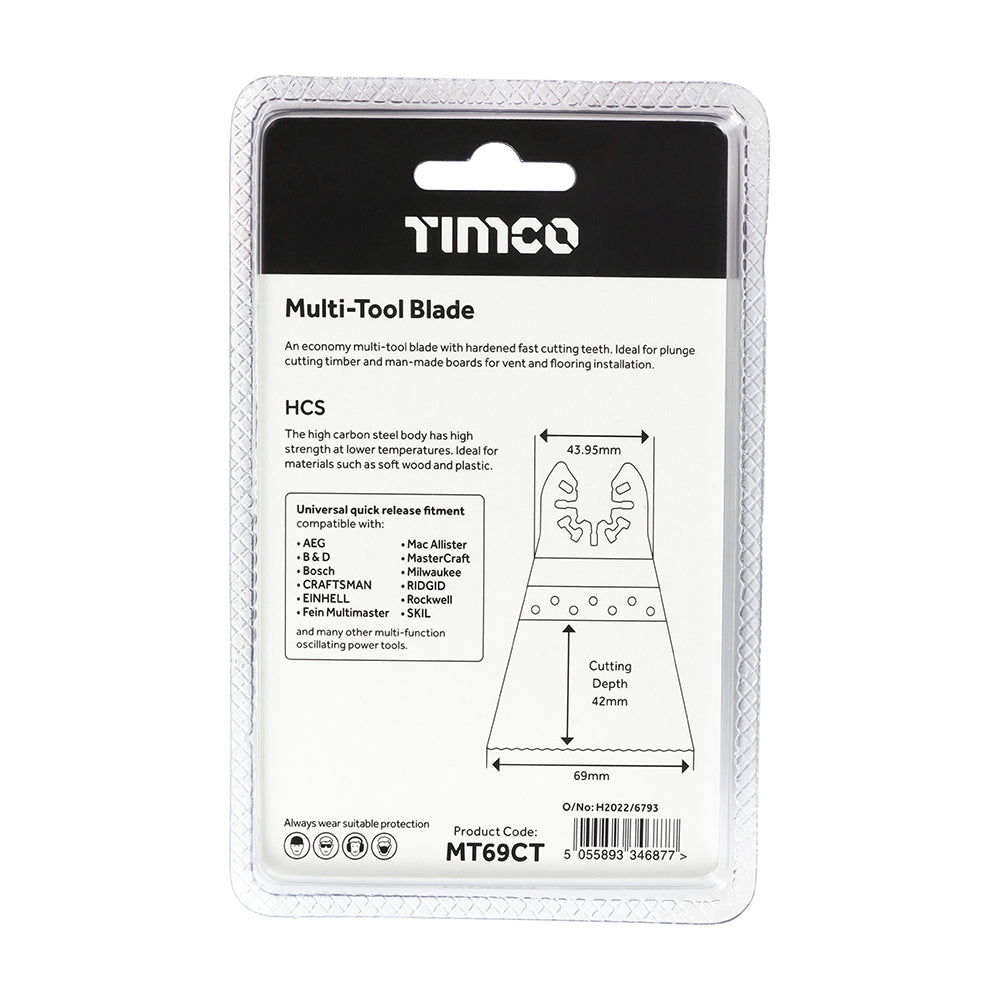 TIMCO Multi-Tool Coarse Cut Blade For Wood Carbon Steel - 69mm - Image